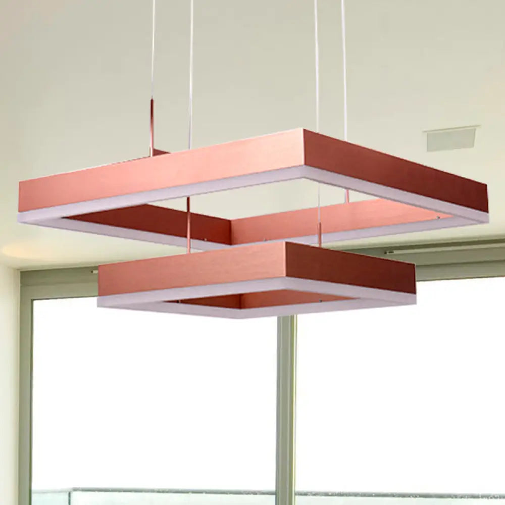 Rose Gold Bedroom Chandelier With Acrylic Shade - 1/2/3-Light Pendant In Warm/White/Natural Light 2