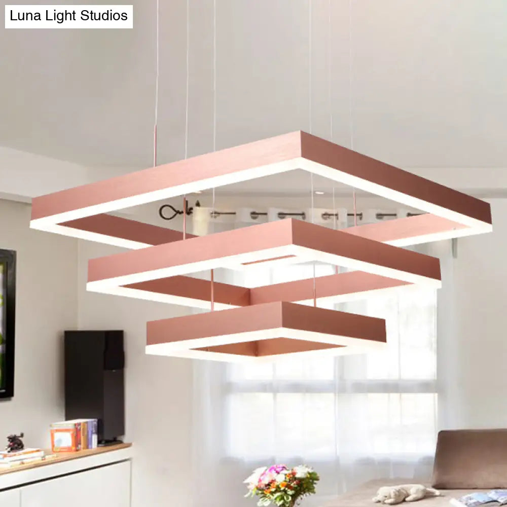 Rose Gold Bedroom Chandelier With Acrylic Shade - 1/2/3-Light Pendant In Warm/White/Natural Light