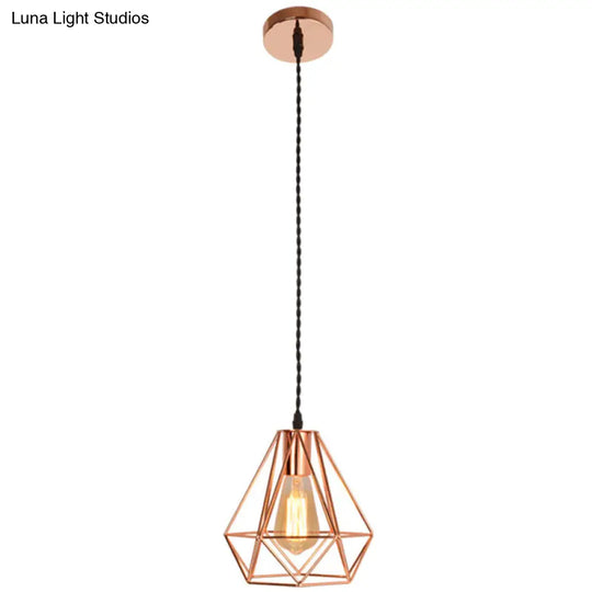 Rose Gold Iron Cluster Pendant Light For Restaurants - Post-Modern And Elegant / Round