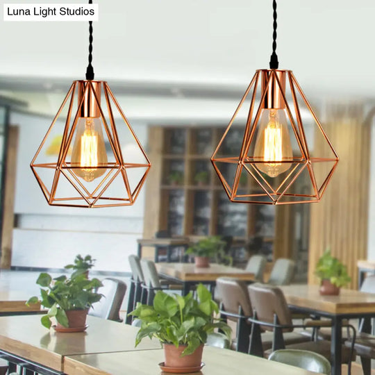 Rose Gold Iron Cluster Pendant Light For Restaurants - Post-Modern And Elegant