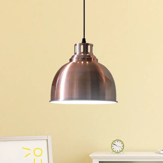 Rose Gold Farmhouse Pendant Light With Cone/Dome/Flared Shade For Restaurants / Dome