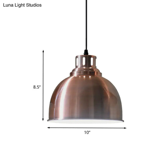 Iron Rose Gold Hanging Farmhouse Pendant Light With Multiple Shade Options For Restaurants - 1 Bulb