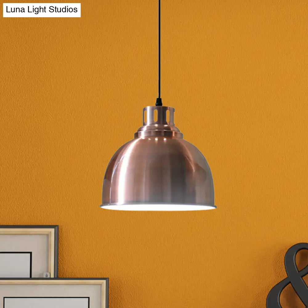 Iron Rose Gold Hanging Farmhouse Pendant Light With Multiple Shade Options For Restaurants - 1 Bulb