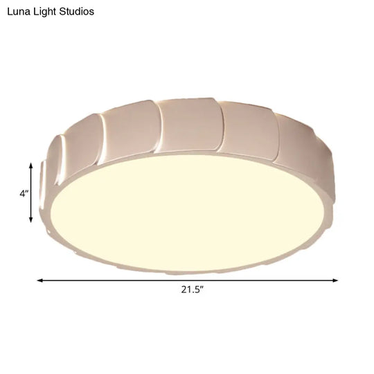 Rose Gold Led Flush Mount Ceiling Light With Acrylic Shade In Warm/White