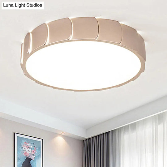 Rose Gold Led Flush Mount Ceiling Light With Acrylic Shade In Warm/White / White