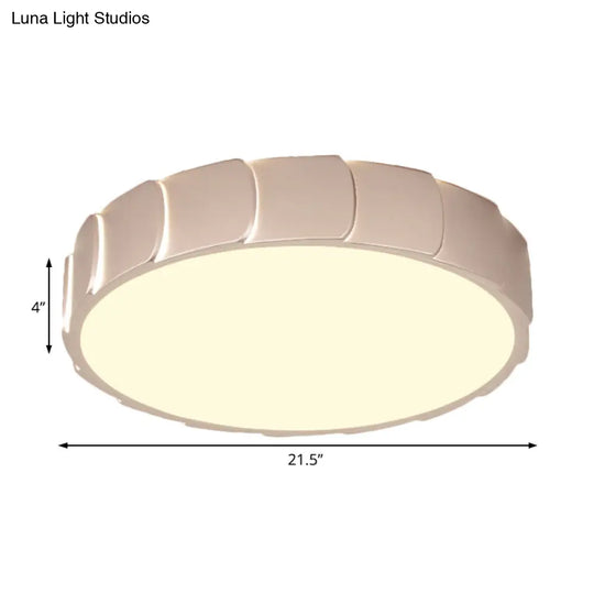 Rose Gold Led Flush Mount Ceiling Light With Acrylic Shade In Warm/White