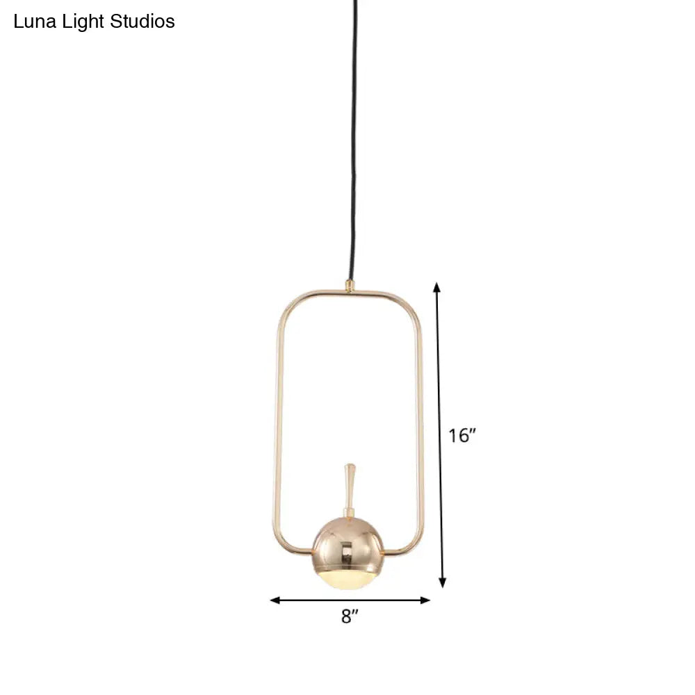 Rose Gold Led Pendant Light With Minimalist Design And Acrylic Dome Shade -