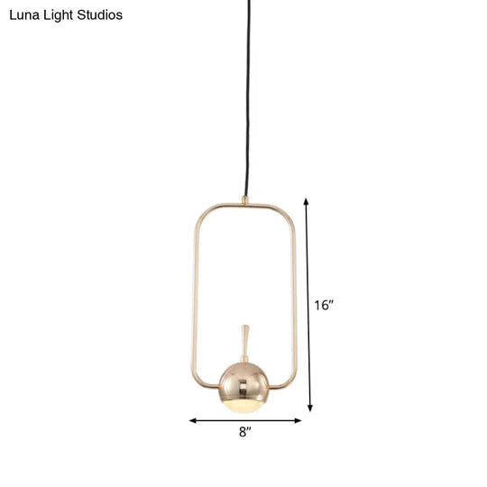 Rose Gold Led Pendant Light With Minimalist Design And Acrylic Dome Shade -