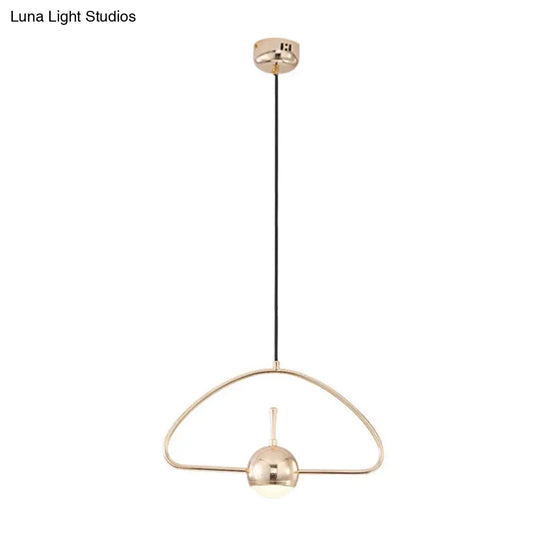 Modern Led Pendant Ceiling Light In Rose Gold Round/Triangle/Rectangle Shape With Acrylic Dome Shade