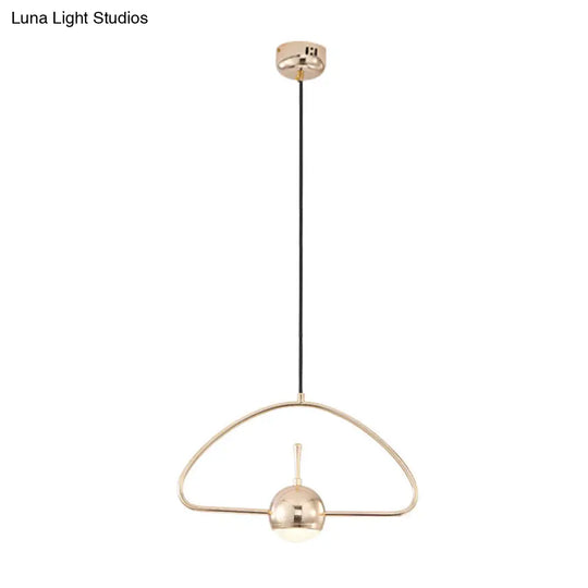 Rose Gold Led Pendant Light With Minimalist Design And Acrylic Dome Shade -