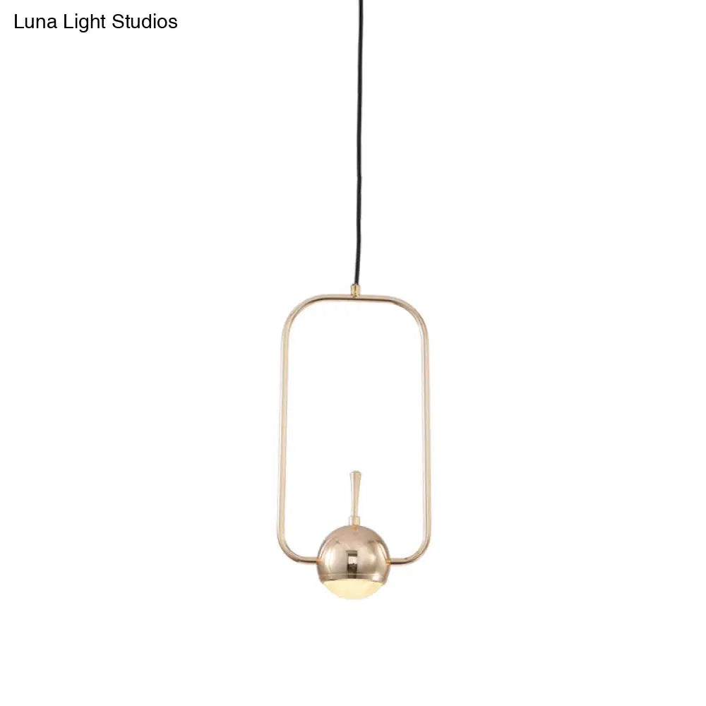 Rose Gold Led Pendant Light With Minimalist Design And Acrylic Dome Shade -