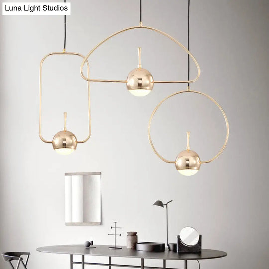 Rose Gold Led Pendant Light With Minimalist Design And Acrylic Dome Shade -