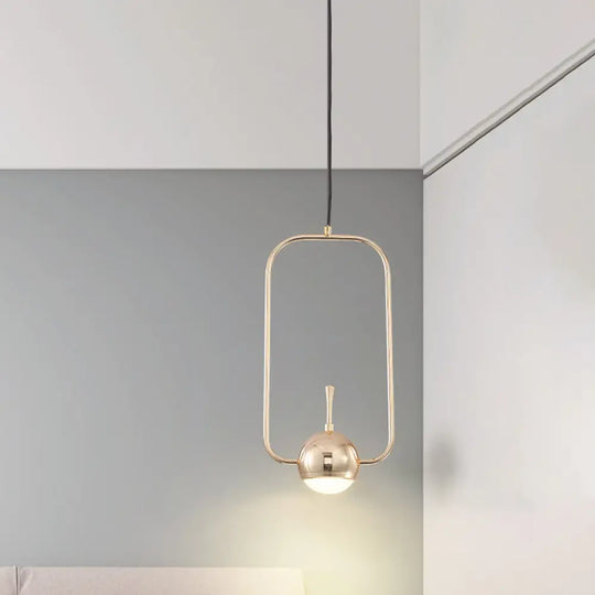 Rose Gold Led Pendant Light With Minimalist Design And Acrylic Dome Shade -