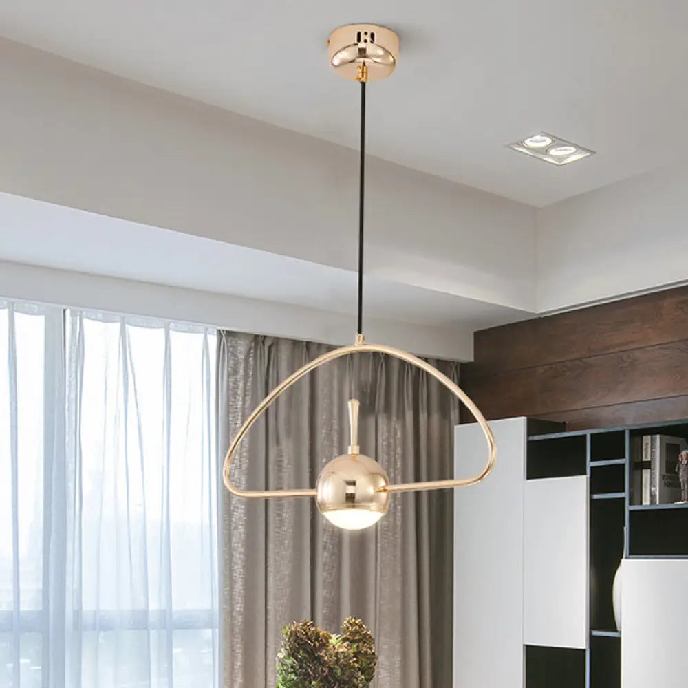 Rose Gold Led Pendant Light With Minimalist Design And Acrylic Dome Shade -