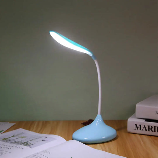 Rotatable Arm Led Desk Lamp Blue/White With Usb Charging - Ideal For Study And Reading Blue