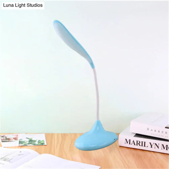 Rotatable Arm Led Desk Lamp Blue/White With Usb Charging - Ideal For Study And Reading