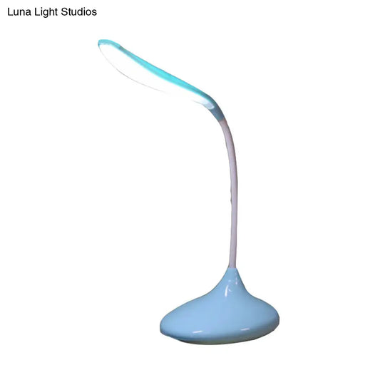 Rotatable Arm Led Desk Lamp Blue/White With Usb Charging - Ideal For Study And Reading