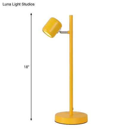 Rotatable Childrens Bedroom Desk Light Metal Macaron Reading Lamp With Plug-In Cord