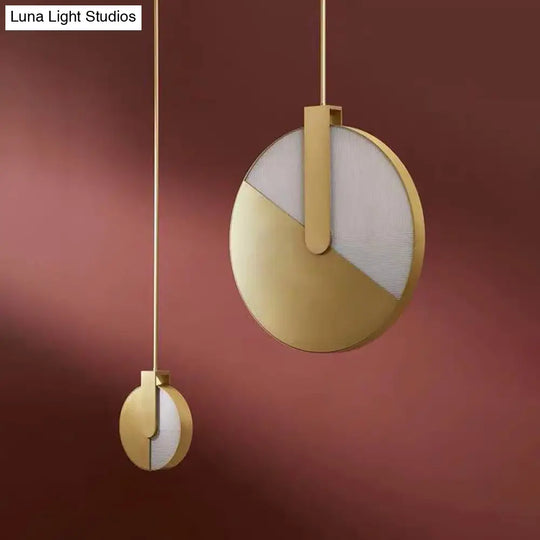 Rotatable Circle Panel Led Ceiling Lamp In White/Warm Light - Modern Aluminum And Brass Design