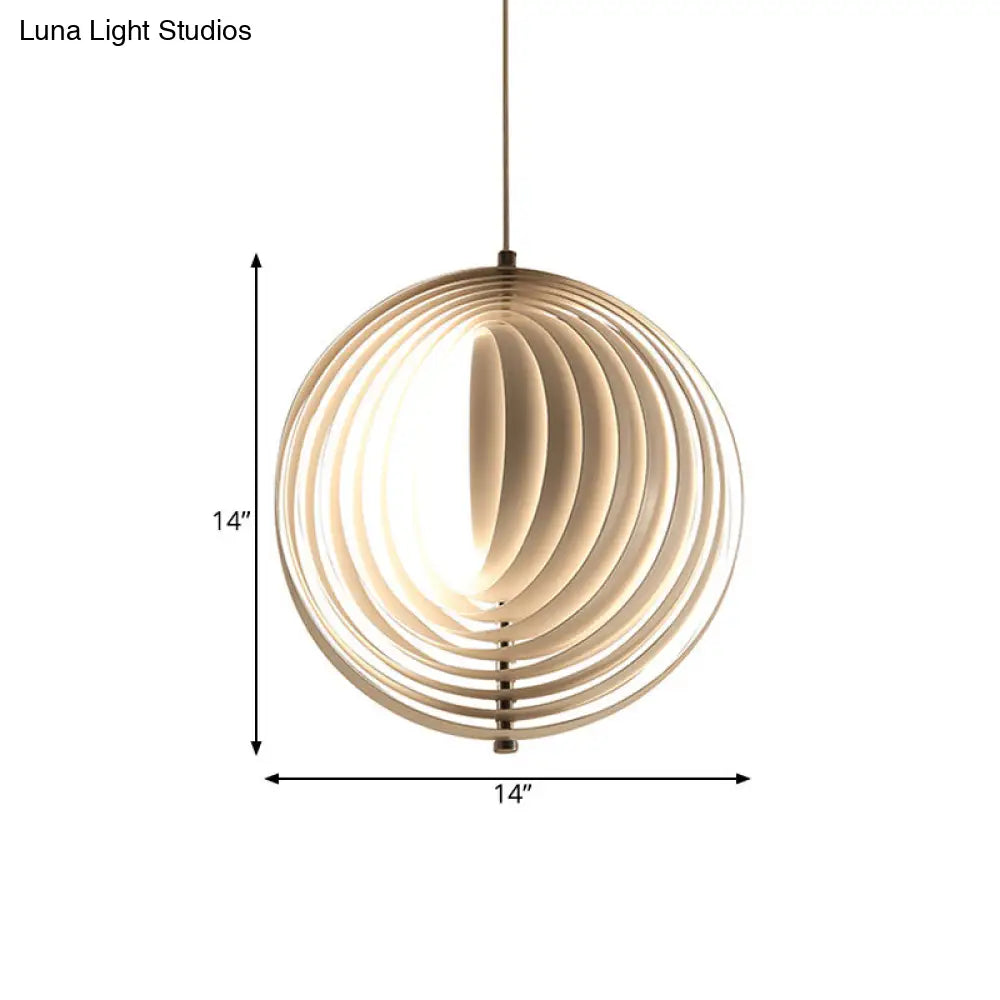 Rotatable Eclipse Ball Pendant - White Nordic Aluminum Hanging Light Fixture