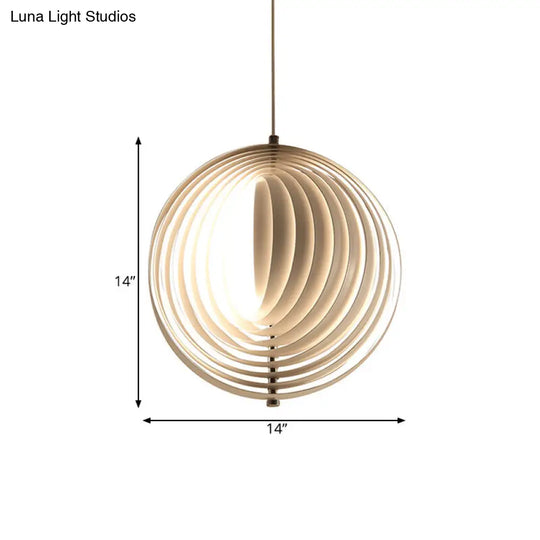 Rotatable Eclipse Ball Pendant - White Nordic Aluminum Hanging Light Fixture