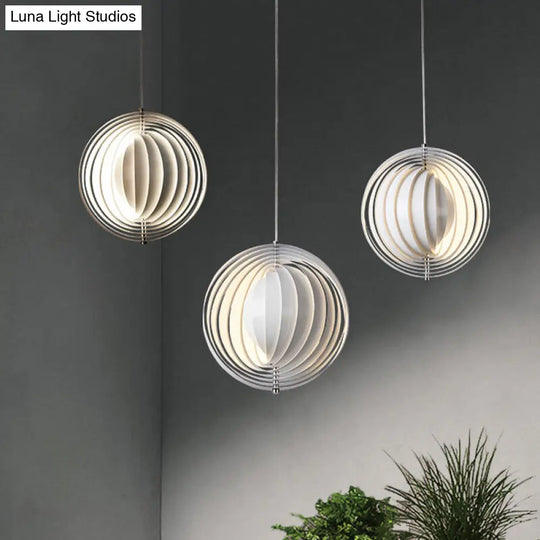 Rotatable Eclipse Ball Pendant - White Nordic Aluminum Hanging Light Fixture