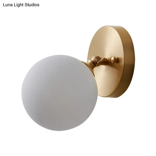 Rotatable Glass Wall Sconce - Small And Stylish Postmodern Brass Light