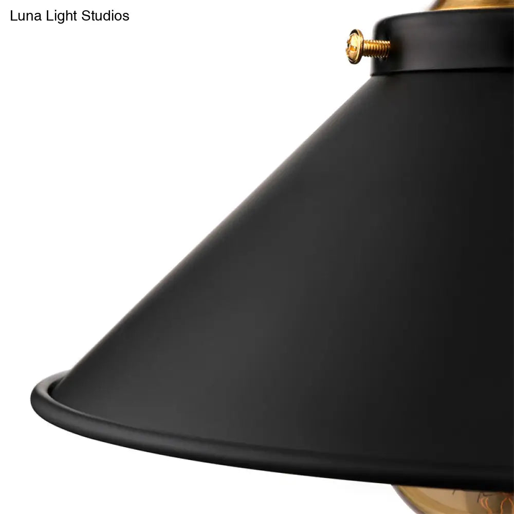 Rotatable Industrial Conical Sconce Wall Light In Antique Brass/Brass