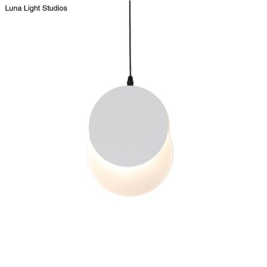 Rotatable Led Pendant Hanging Lamp With Acrylic Shade In Warm/White Light 7’/11’W - Black/White