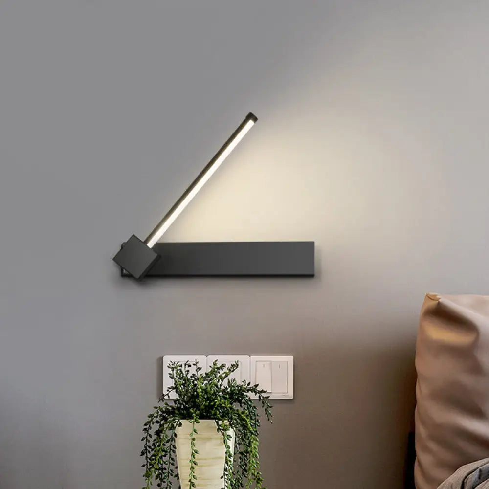 Rotatable Led Sconce: Modern White/Black Finish With Acrylic Shade For Wall Lighting In Warm/White