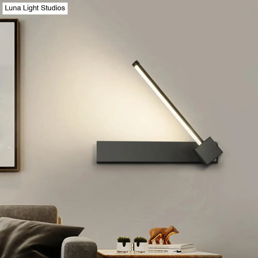 Rotatable Led Sconce: Modern White/Black Finish With Acrylic Shade For Wall Lighting In Warm/White