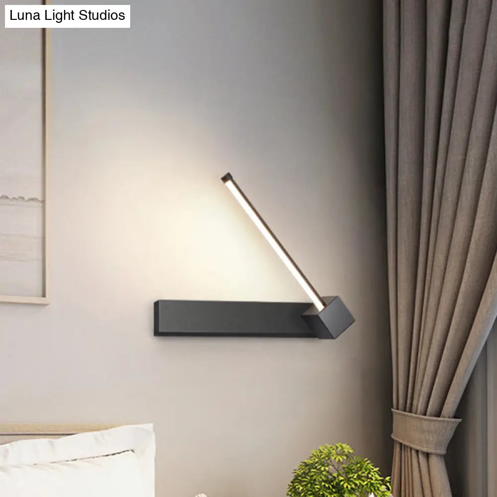 Rotatable Led Sconce: Modern White/Black Finish With Acrylic Shade For Wall Lighting In Warm/White