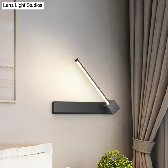 Rotatable Led Sconce: Modern White/Black Finish With Acrylic Shade For Wall Lighting In Warm/White