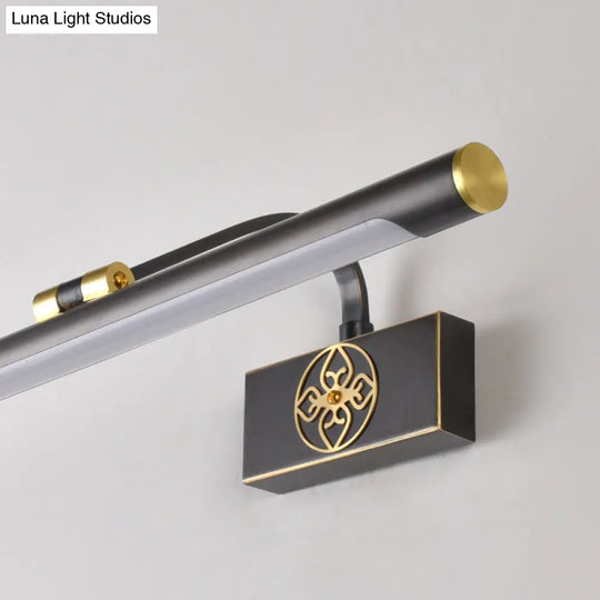 Rotatable Led Tube Vanity Light In Gold-Black For A Classic Look