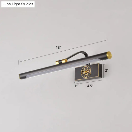 Rotatable Led Tube Vanity Light In Gold-Black For A Classic Look