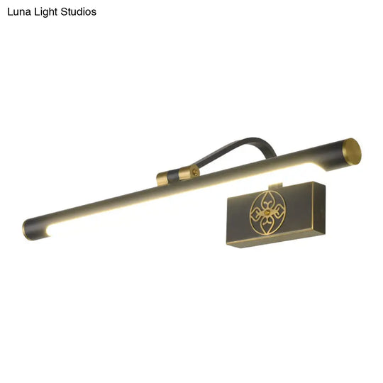 Rotatable Led Tube Vanity Light In Gold-Black For A Classic Look