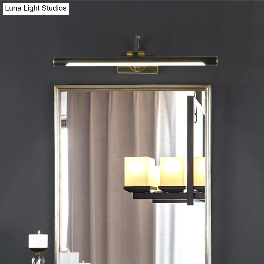 Rotatable Led Tube Vanity Light In Gold-Black For A Classic Look