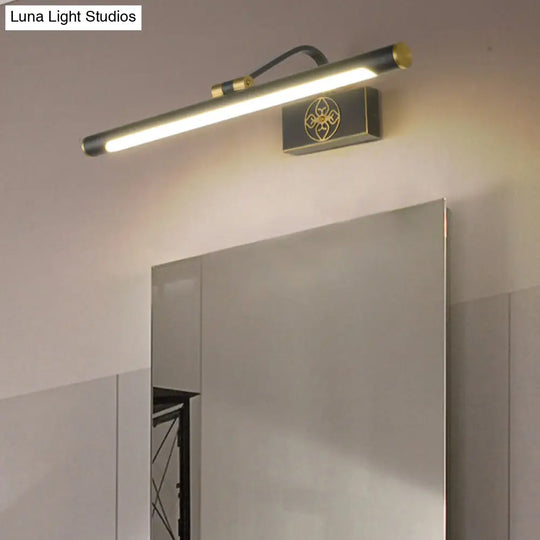 Rotatable Led Tube Vanity Light In Gold-Black For A Classic Look