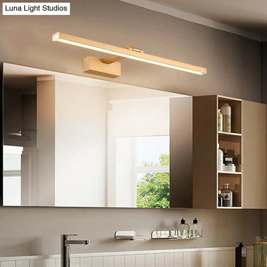 Rotatable Led Vanity Mirror Light: Sleek Metal Linear Wall Sconce For Bathrooms