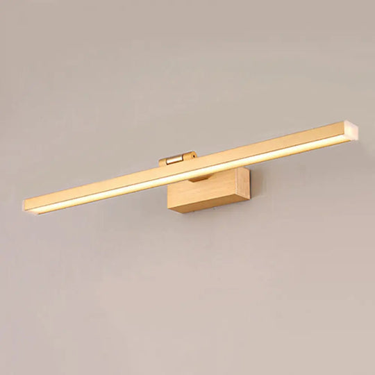 Rotatable Led Vanity Mirror Light: Sleek Metal Linear Wall Sconce For Bathrooms Gold / 16