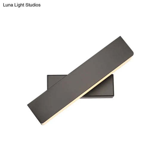 Rotatable Linear Led Wall Sconce Light - Simple Black/White Design Warm/White