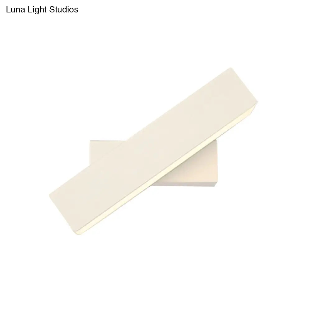 Rotatable Linear Led Wall Sconce Light - Simple Black/White Design Warm/White