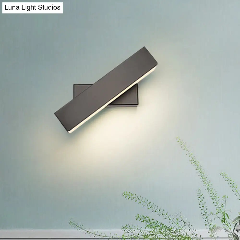 Rotatable Linear Led Wall Sconce Light - Simple Black/White Design Warm/White