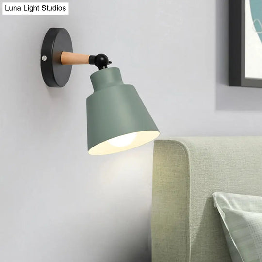 Rotatable Macaron-Colored Metal Wall Sconce With One Light For Living Room