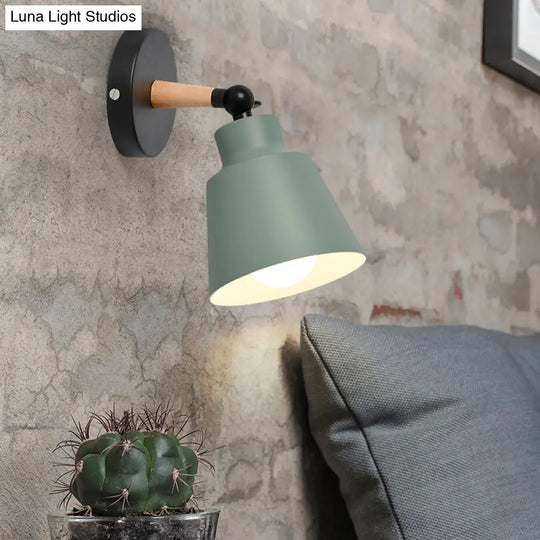 Rotatable Macaron-Colored Metal Wall Sconce With One Light For Living Room