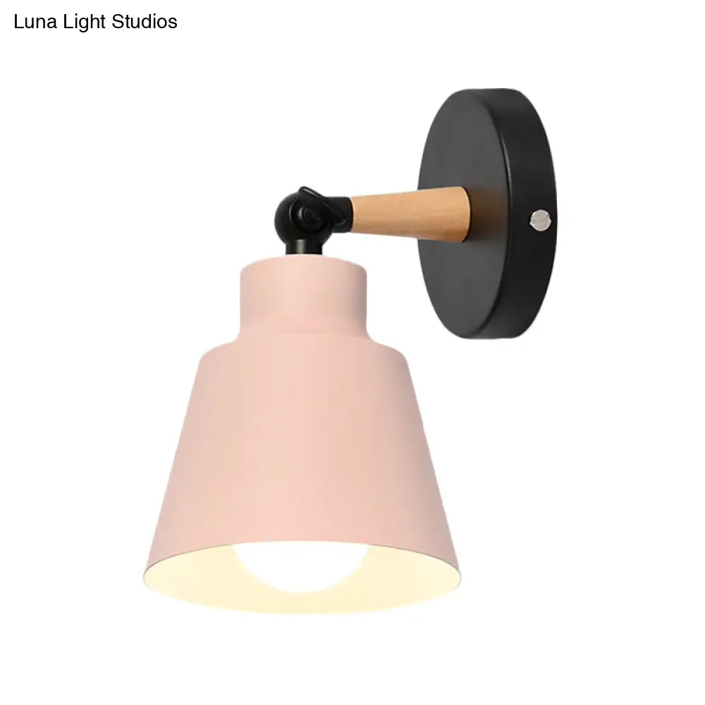 Rotatable Macaron-Colored Metal Wall Sconce With One Light For Living Room