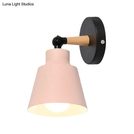 Rotatable Macaron-Colored Metal Wall Sconce With One Light For Living Room