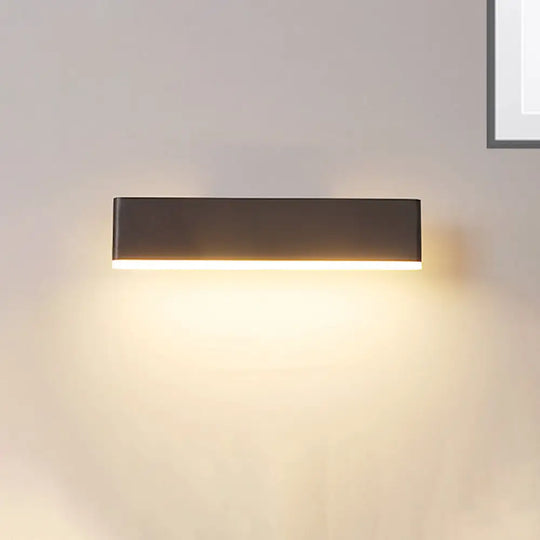 Rotatable Metal Rectangular Sconce Led Wall Lamp For Bedside Contemporary Lighting In Coffee/White