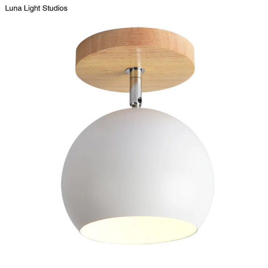 Rotatable Orb Shade Ceiling Light - Ideal For Study Room & Corridor