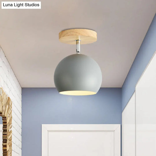 Rotatable Orb Shade Ceiling Light - Ideal For Study Room & Corridor